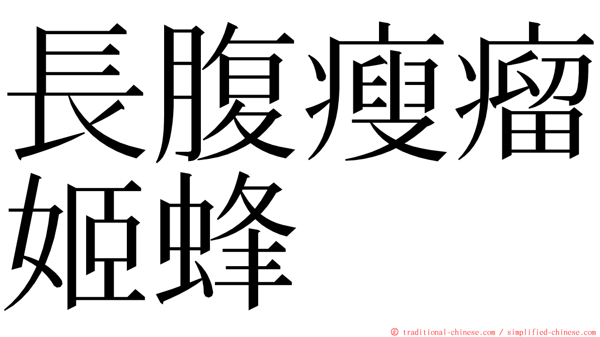 長腹瘦瘤姬蜂 ming font