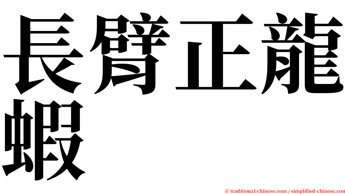 長臂正龍蝦 serif font