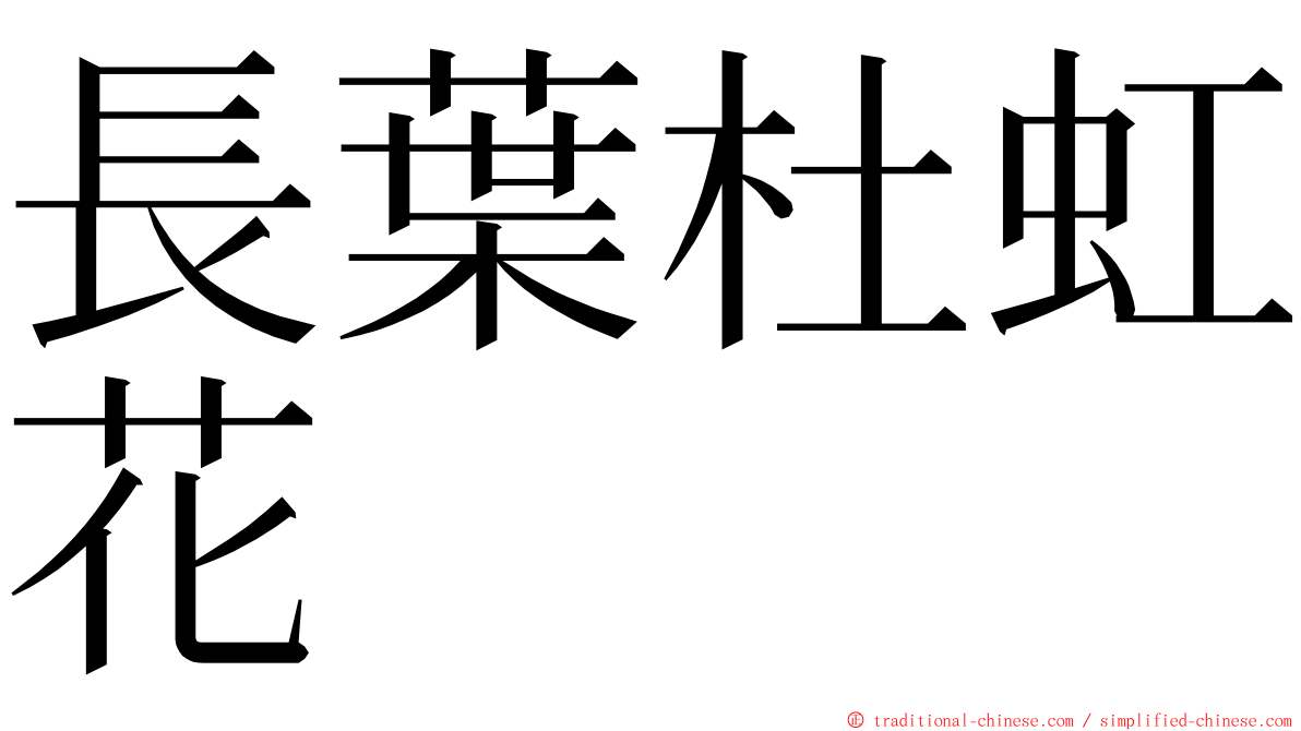 長葉杜虹花 ming font