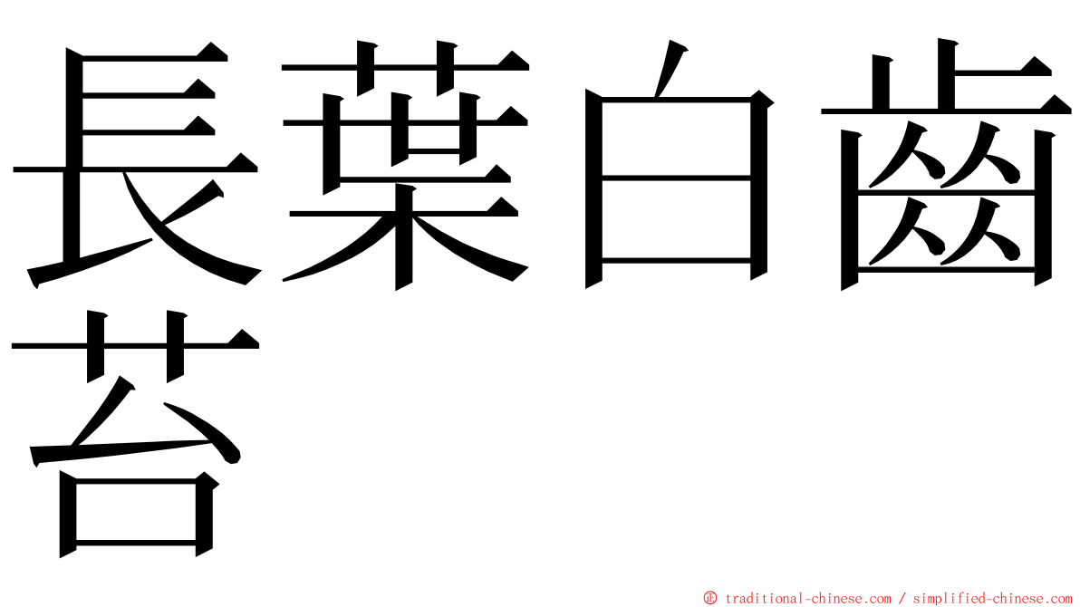 長葉白齒苔 ming font