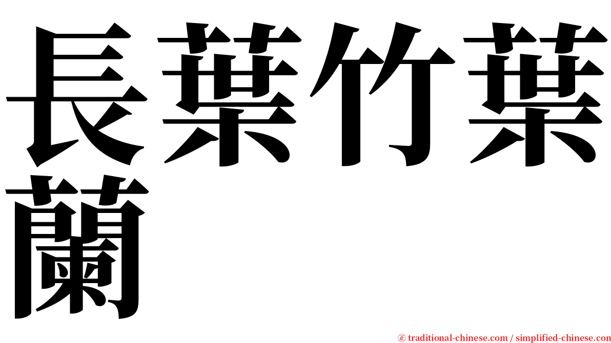 長葉竹葉蘭 serif font