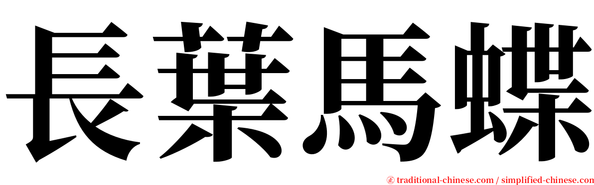 長葉馬蝶 serif font