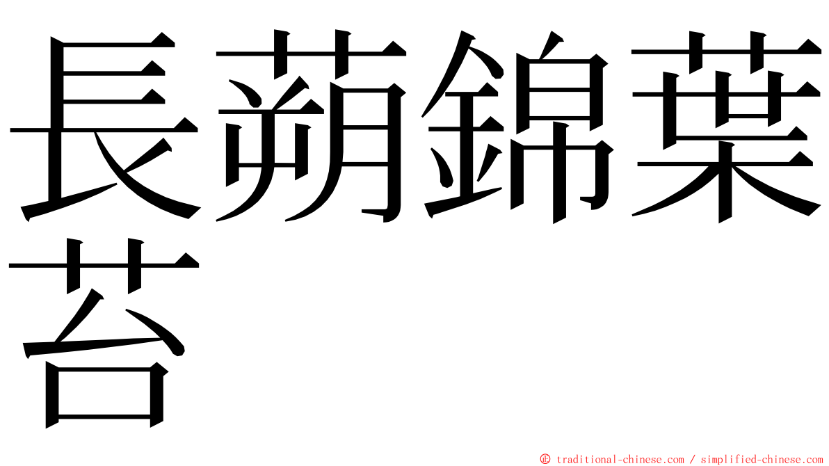 長蒴錦葉苔 ming font