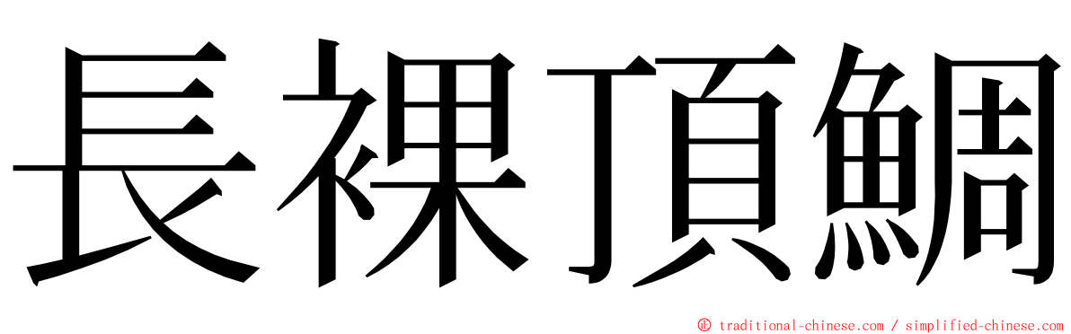 長裸頂鯛 ming font