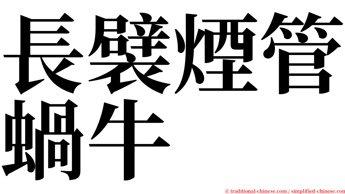 長襞煙管蝸牛 serif font