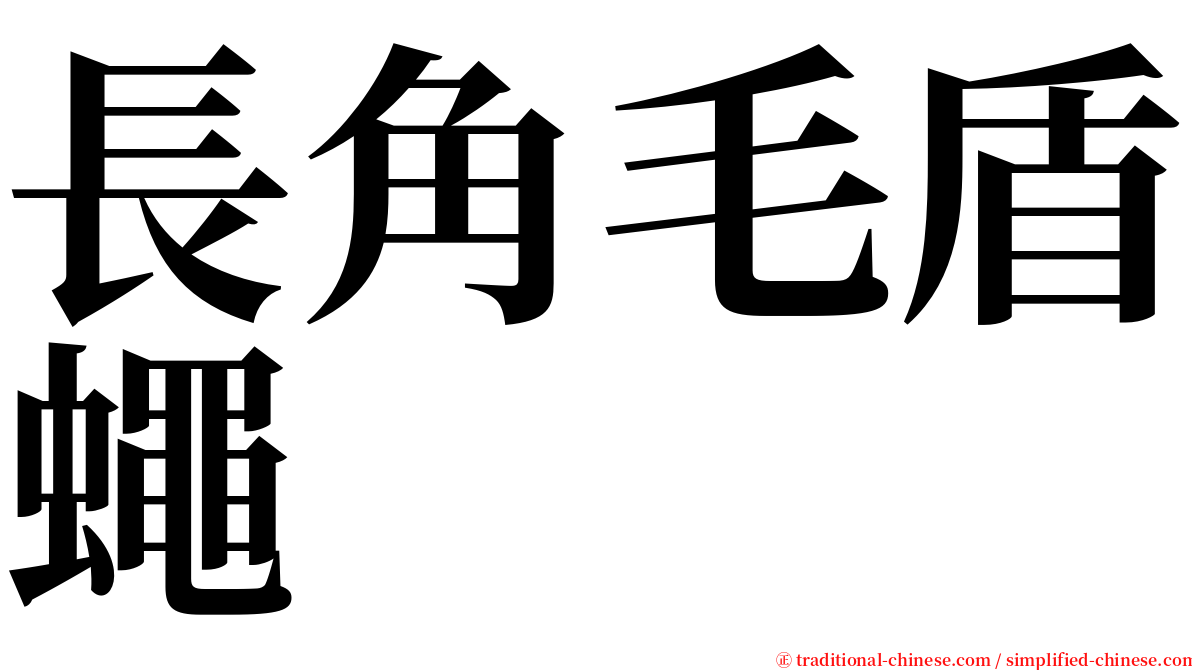 長角毛盾蠅 serif font