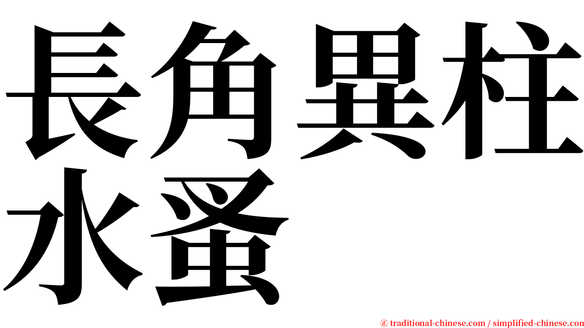 長角異柱水蚤 serif font