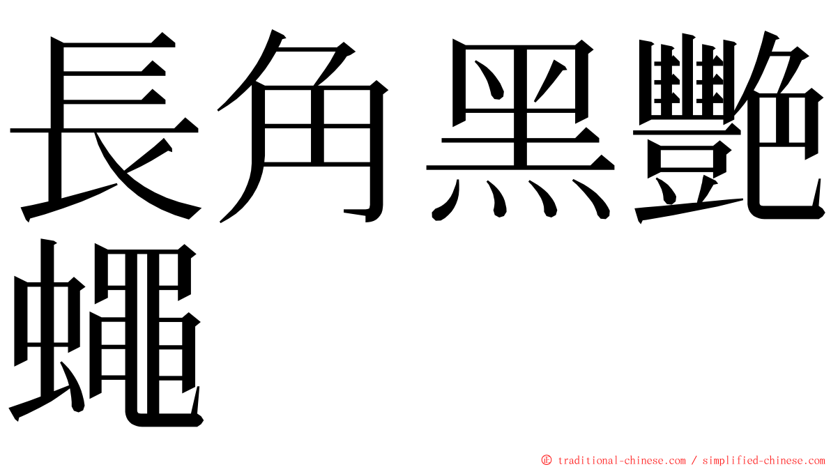 長角黑艷蠅 ming font