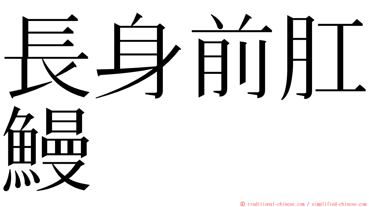 長身前肛鰻 ming font