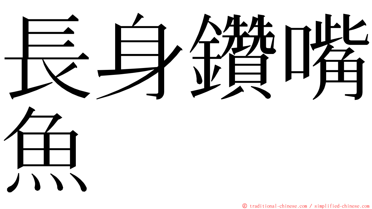 長身鑽嘴魚 ming font