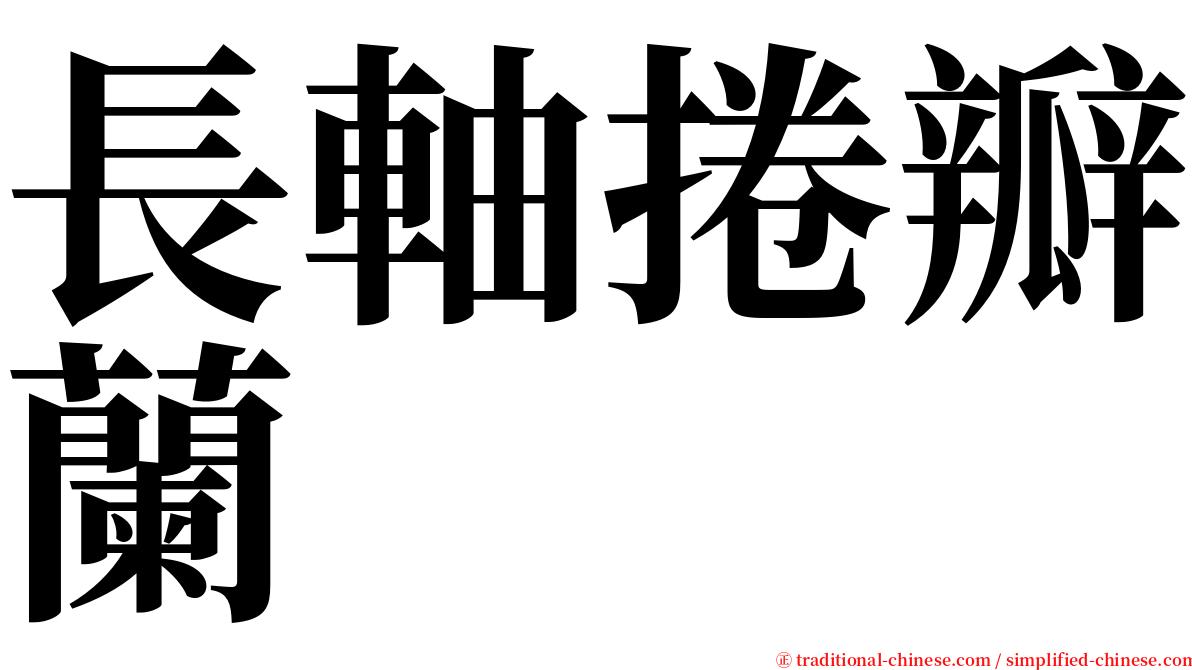 長軸捲瓣蘭 serif font