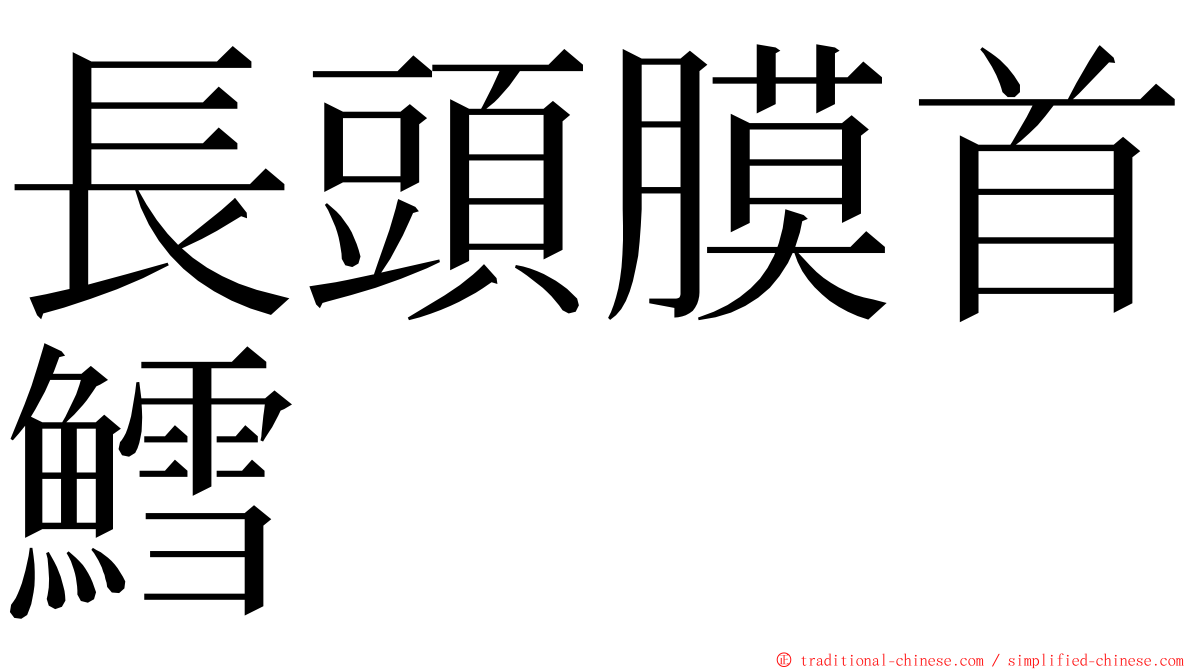 長頭膜首鱈 ming font