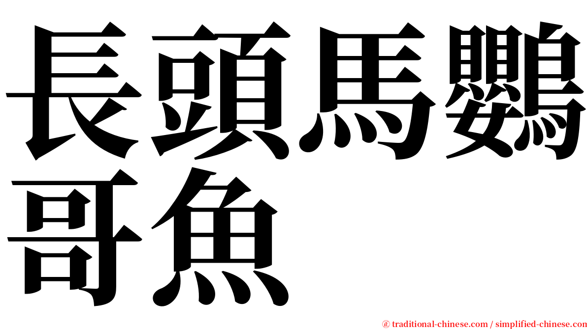 長頭馬鸚哥魚 serif font