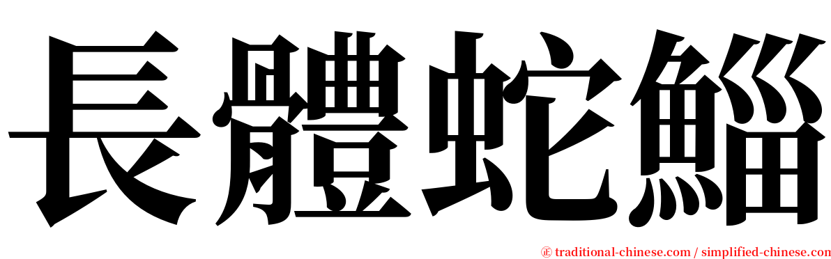 長體蛇鯔 serif font