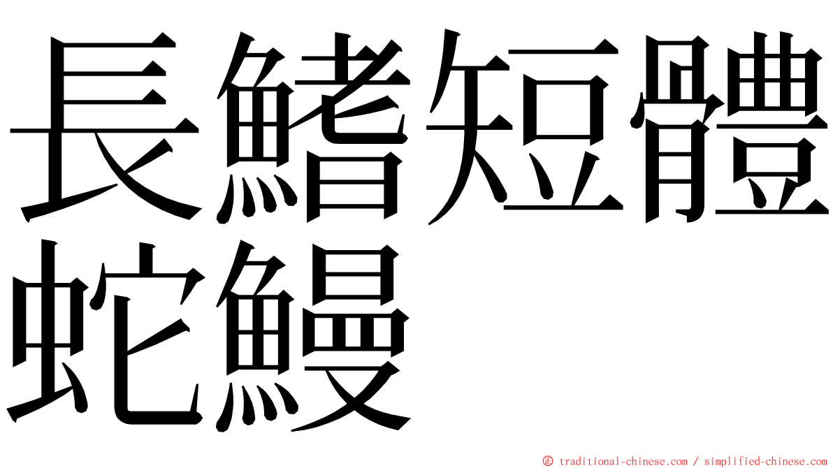 長鰭短體蛇鰻 ming font