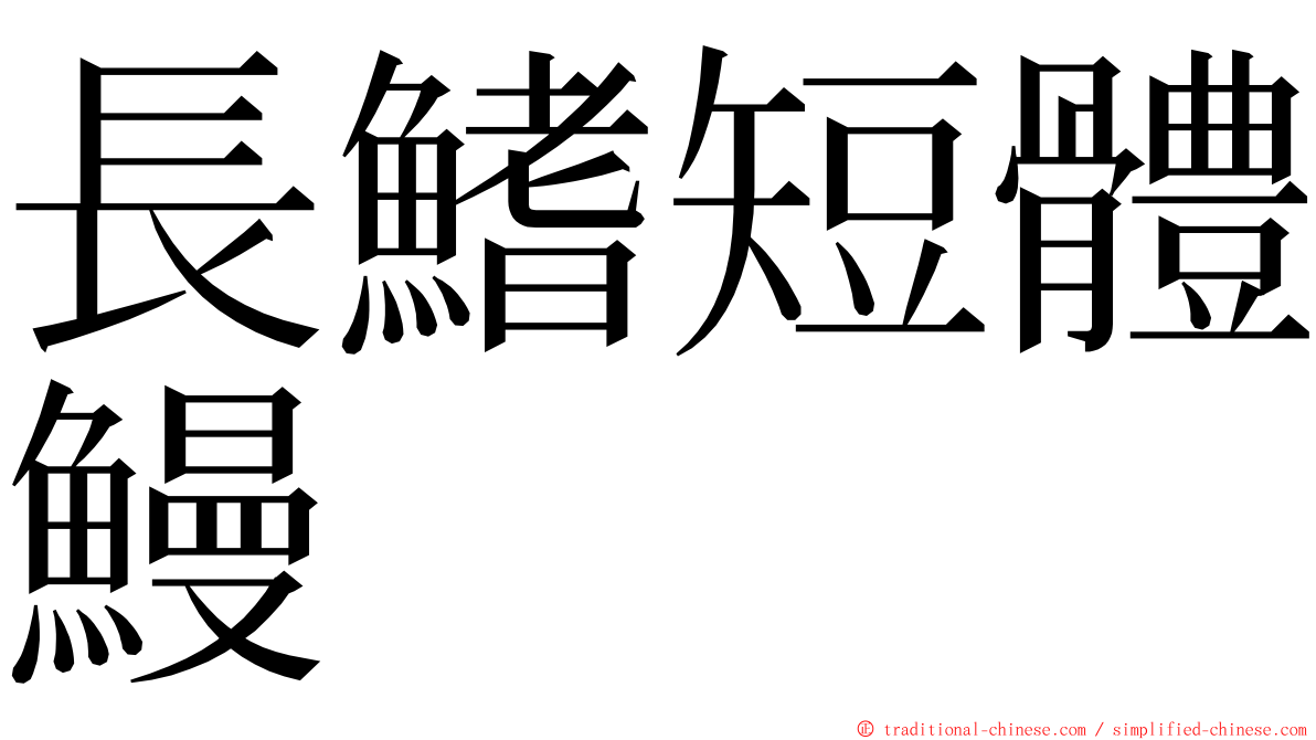 長鰭短體鰻 ming font
