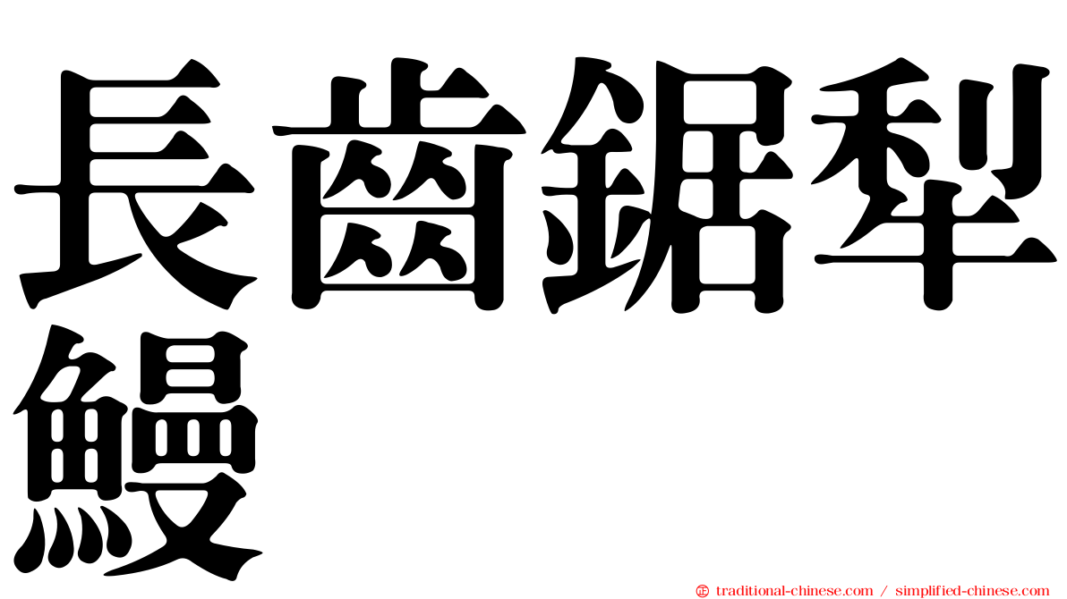 長齒鋸犁鰻
