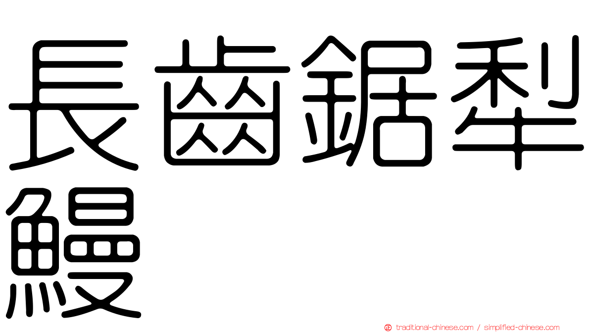 長齒鋸犁鰻