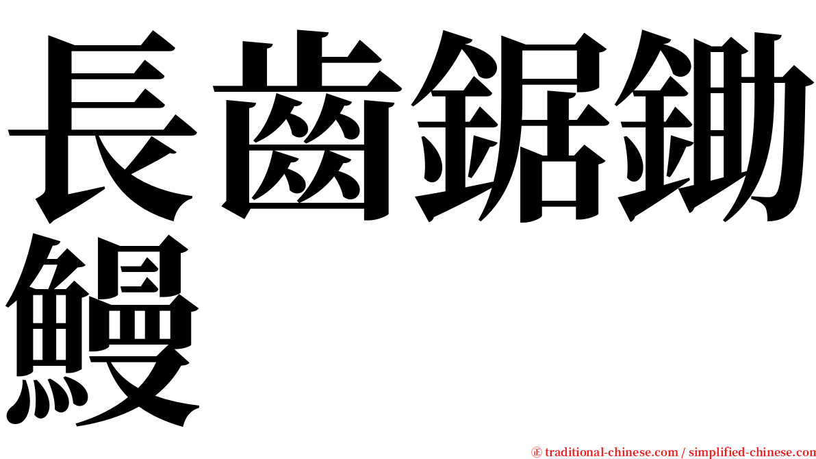 長齒鋸鋤鰻 serif font