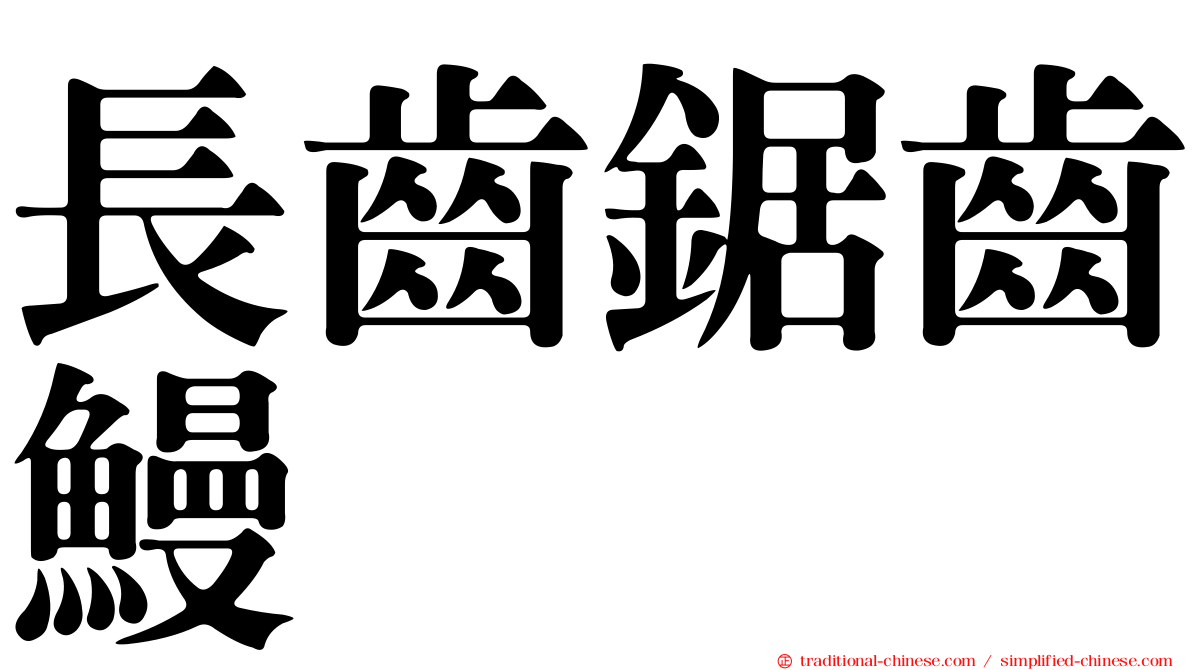 長齒鋸齒鰻