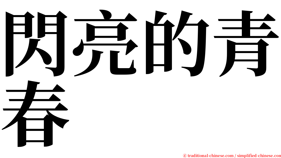 閃亮的青春 serif font