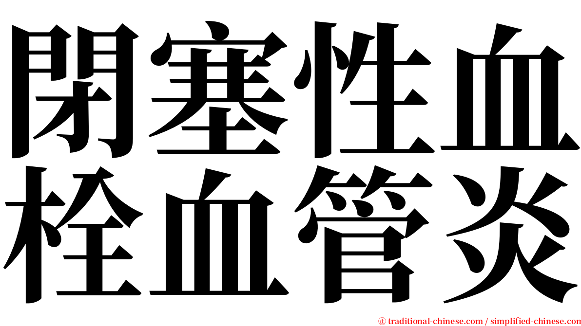 閉塞性血栓血管炎 serif font