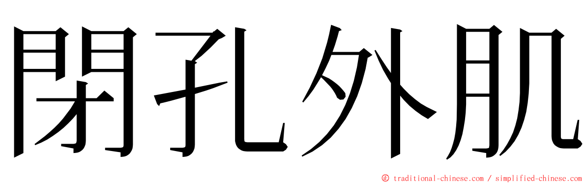 閉孔外肌 ming font