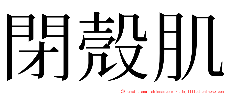 閉殼肌 ming font