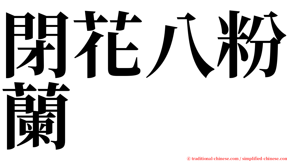 閉花八粉蘭 serif font