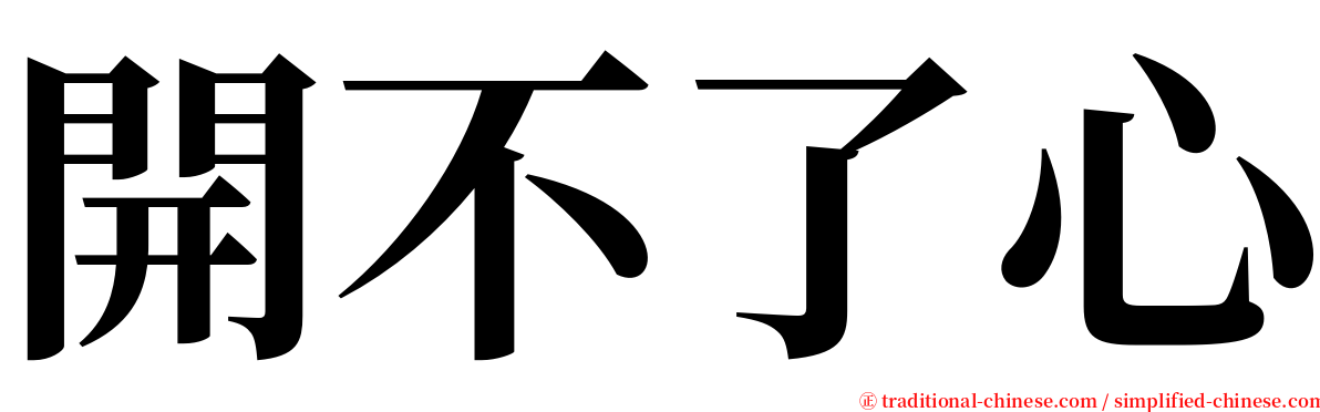 開不了心 serif font