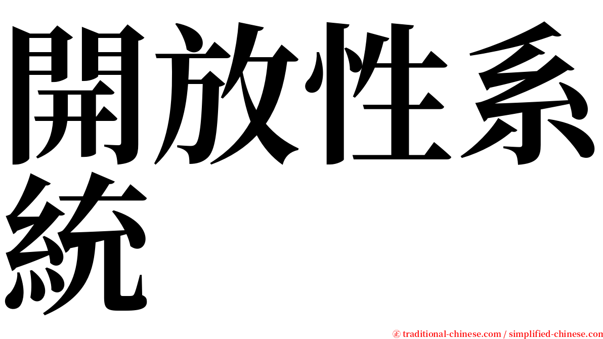 開放性系統 serif font