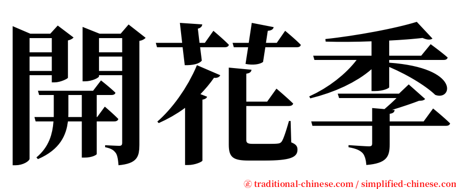 開花季 serif font