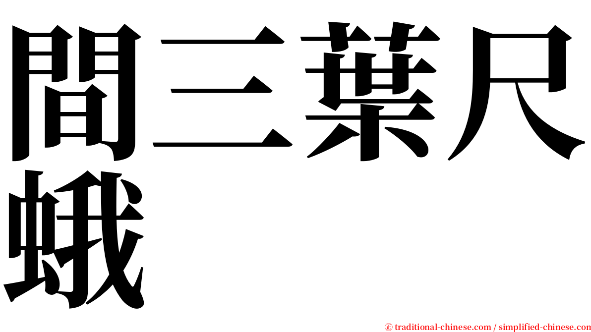 間三葉尺蛾 serif font