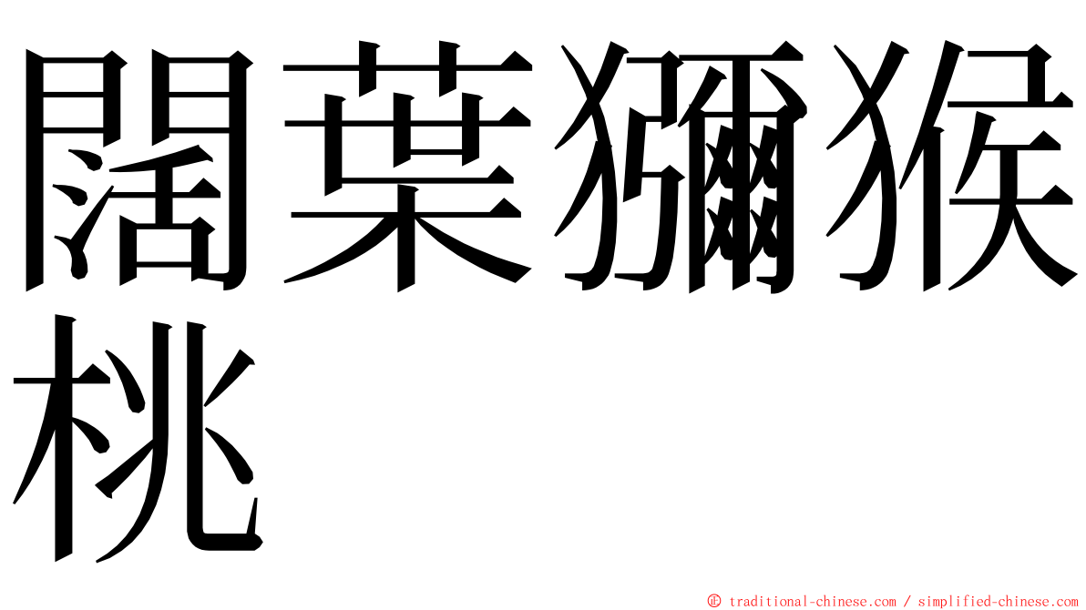 闊葉獼猴桃 ming font