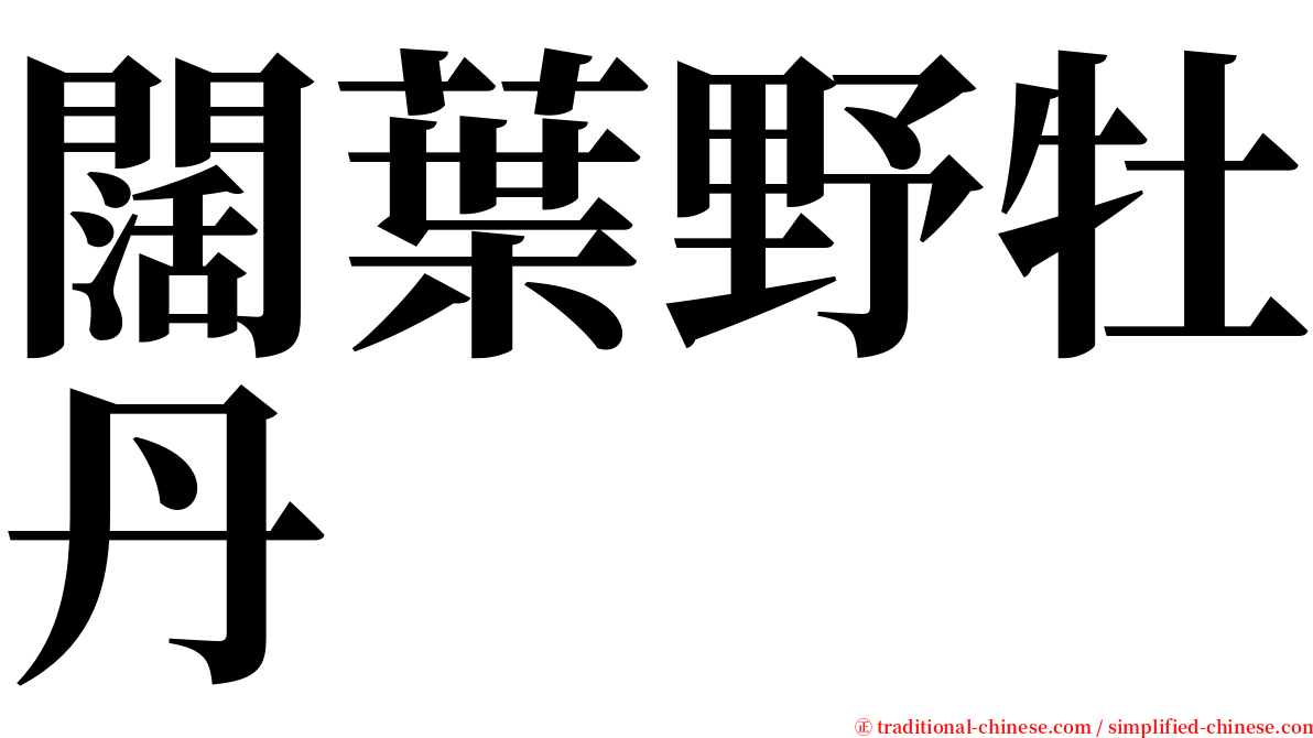 闊葉野牡丹 serif font