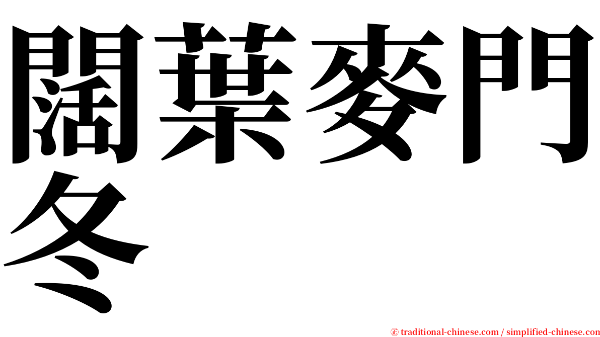 闊葉麥門冬 serif font