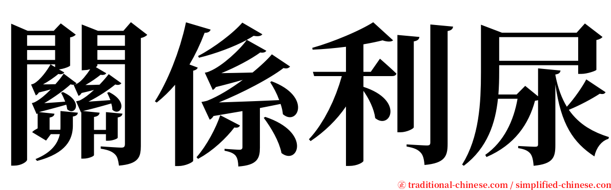 關係利尿 serif font