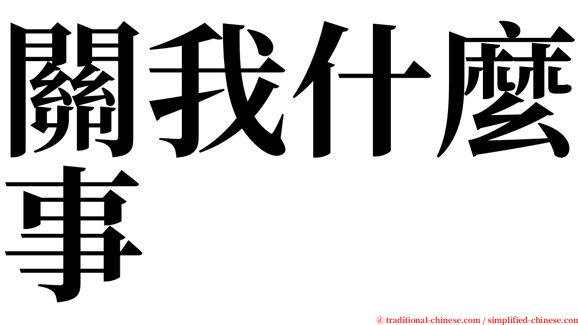 關我什麼事 serif font