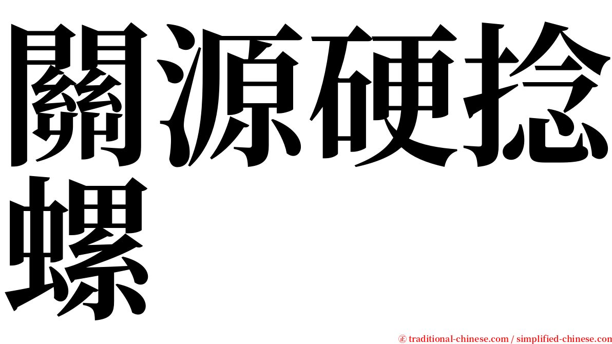 關源硬捻螺 serif font