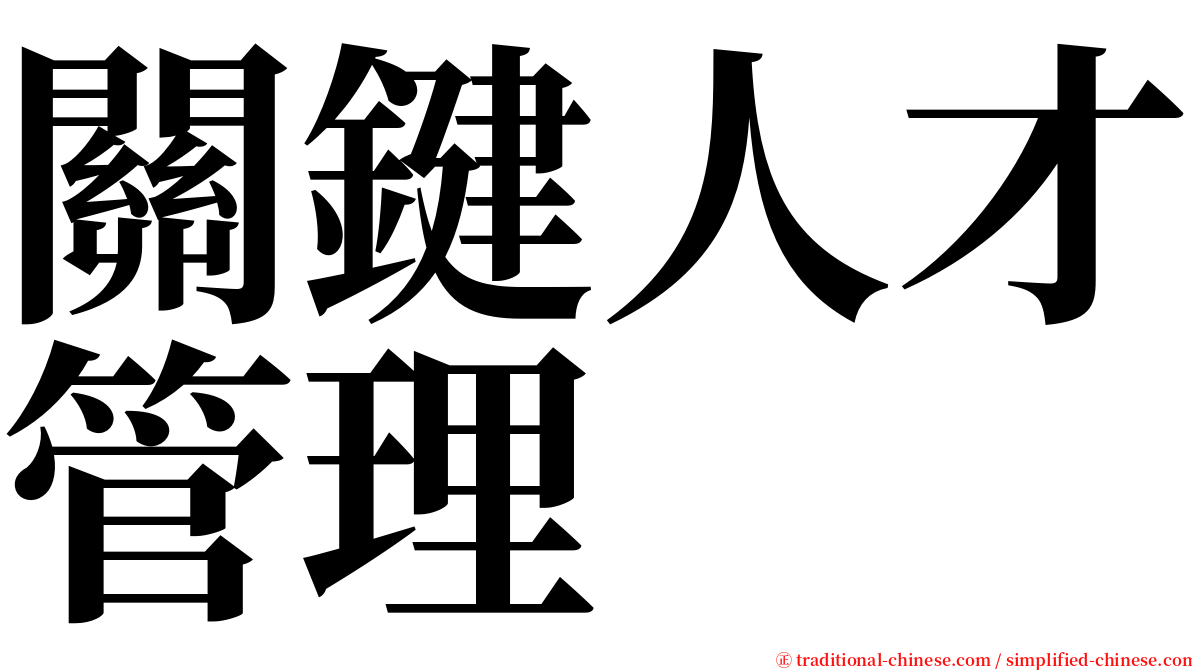 關鍵人才管理 serif font