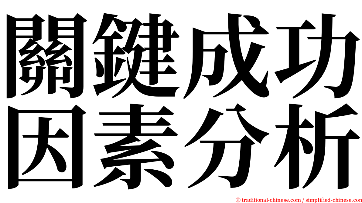 關鍵成功因素分析 serif font