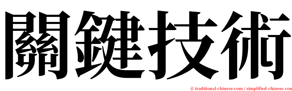 關鍵技術 serif font