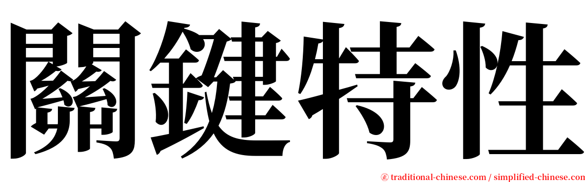 關鍵特性 serif font