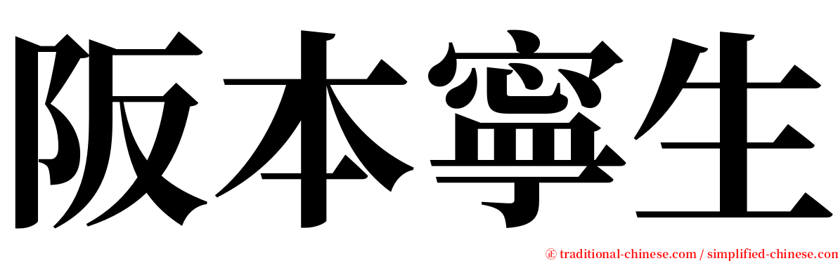 阪本寧生 serif font