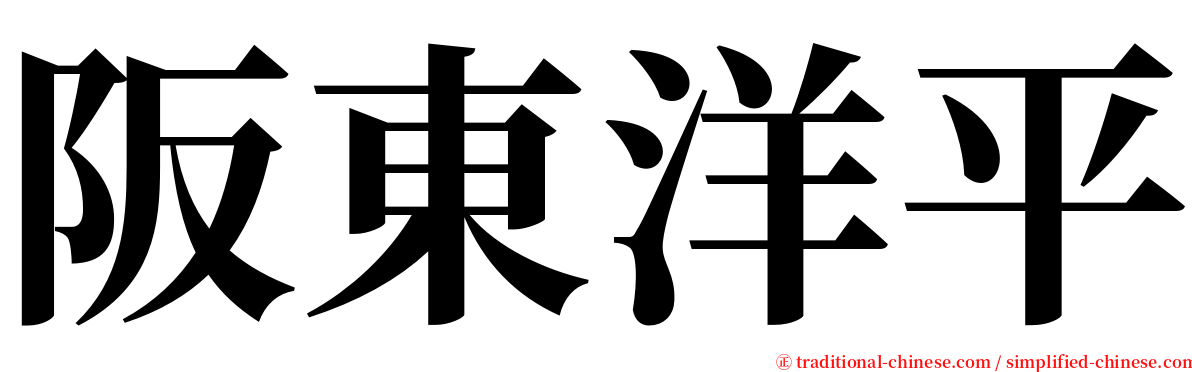 阪東洋平 serif font