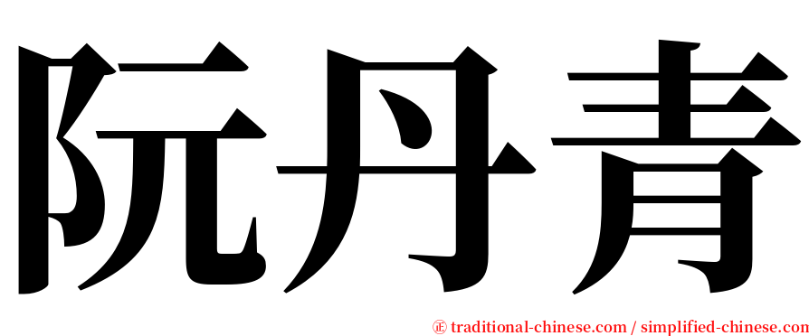 阮丹青 serif font