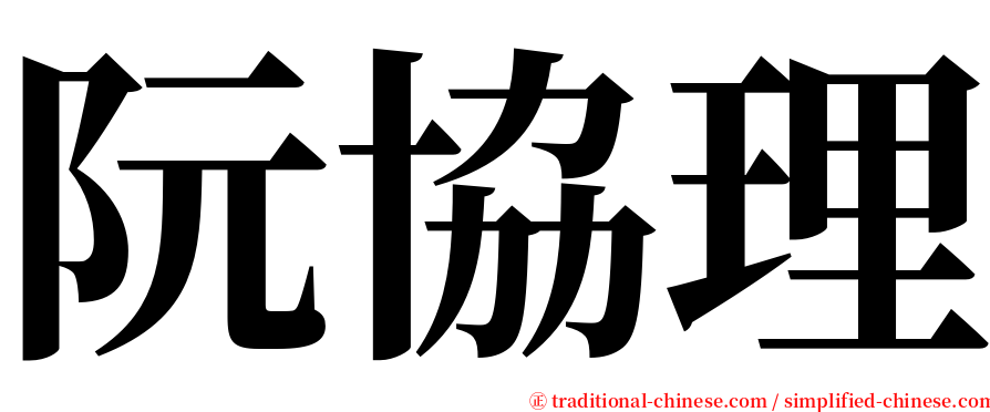 阮協理 serif font