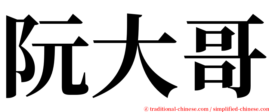 阮大哥 serif font