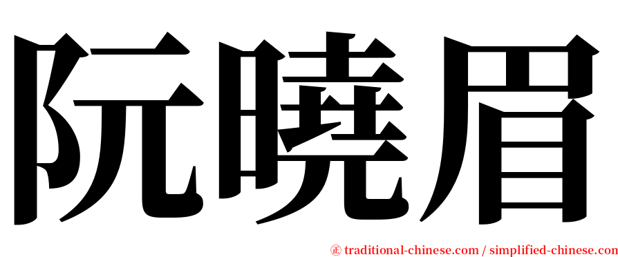 阮曉眉 serif font