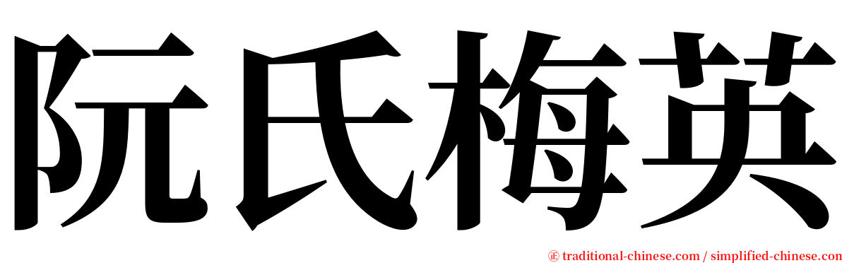 阮氏梅英 serif font